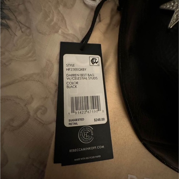 Darren Belt Bag with Celestial Studs. Black Leather. SOLD OUT - Picture 2 of 8